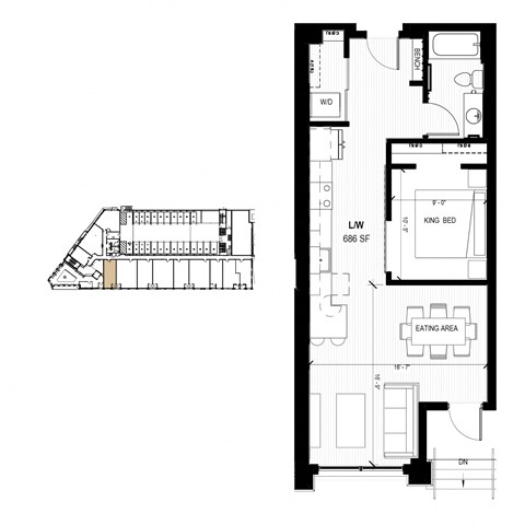 a floor plan and a schematic of a building